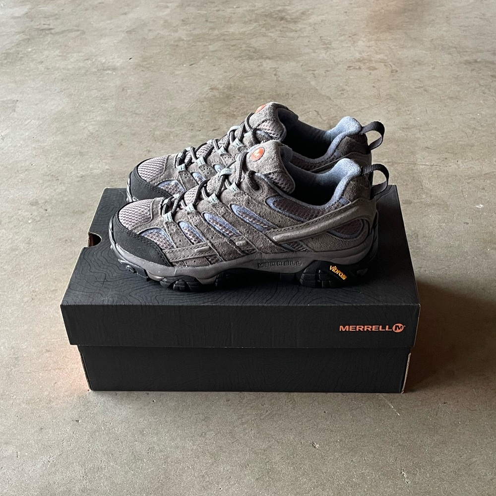 Merrell Ventilator Grey/Light Blue Hiking Athletic Sneakers Size 6.5 Womens